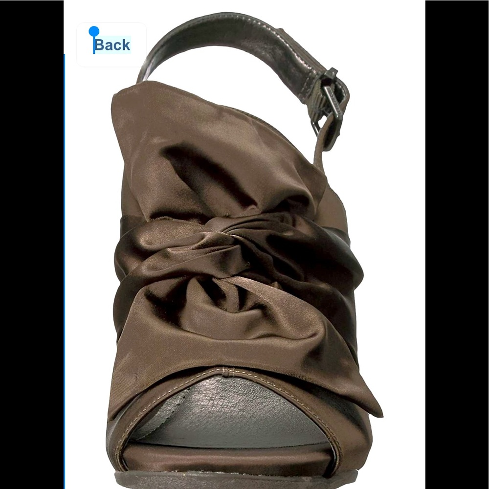 Twisted satin bow mule